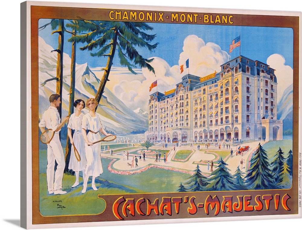 Cachat's-Majestic, Chamonix-Mont-Blanc Poster By Candido Aragonese De Faria