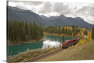 Canada, Banff National Park, freight train