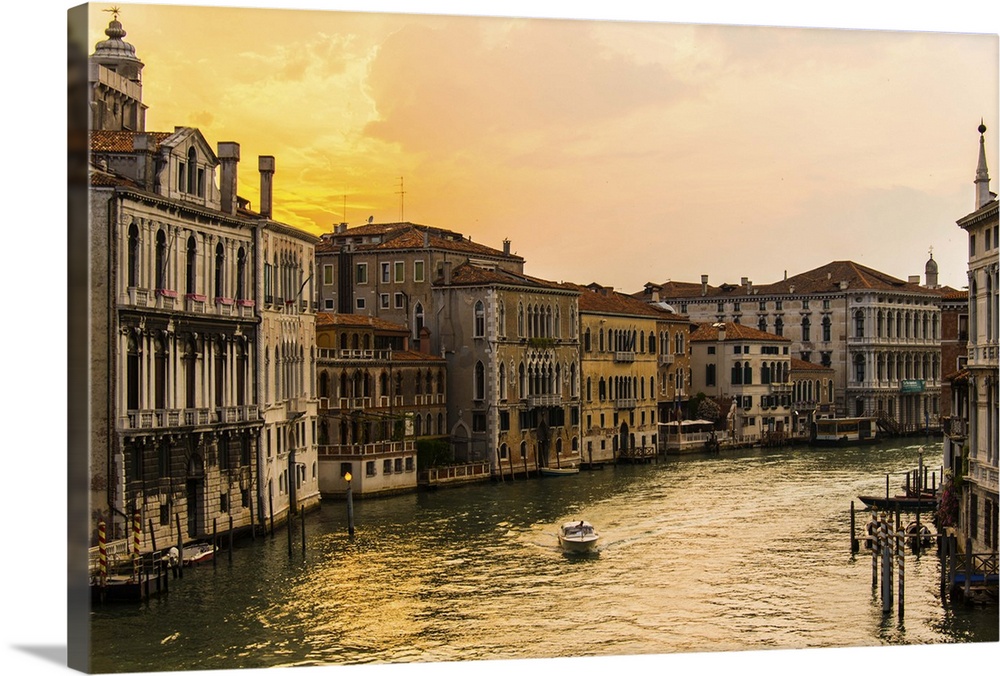 View of Grand Canal, Venice at dusk.