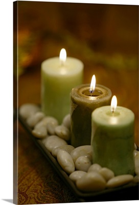Candles with stones