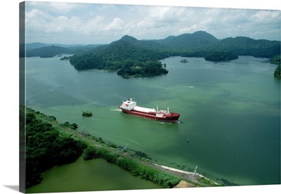 Cargo Ship in the Panama Canal