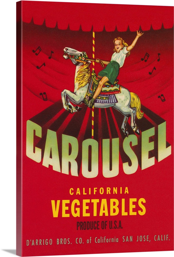 Carousel Vegetable Crate Label --- Image by .. Found Image Press/Corbis