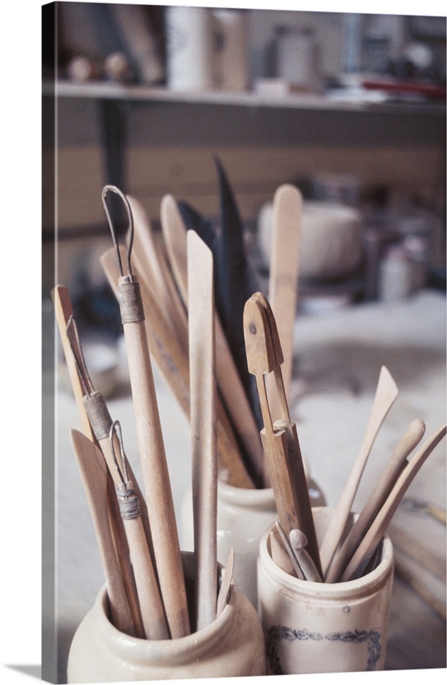 Carving tools in jars