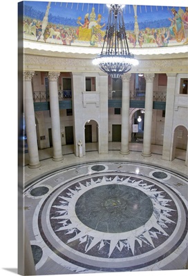 Ceiling mural atop columned rotunda, NY State Supreme Courthouse