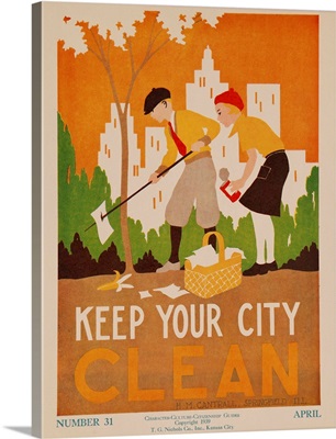 Character Culture Citizenship Guides Original Poster, Keep Your City Clean