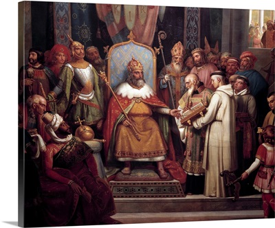 Charlemagne surrounded by his principal officers by Jules Laure