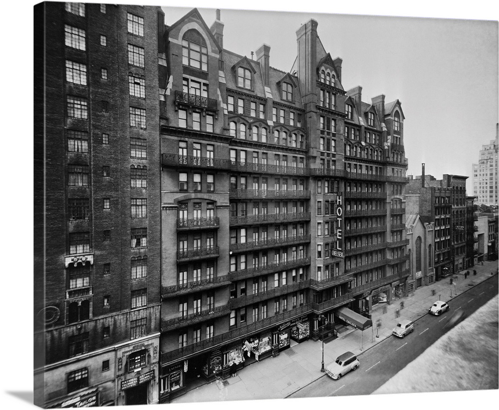 The Chelsea Hotel is shown here at 222 West 23rd Street. This is an undated photograph.