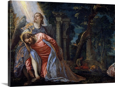 Christ in the garden supported by an angel by Paolo Veronese