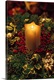 image thumbnail of Christmas candle with evergreen decorations