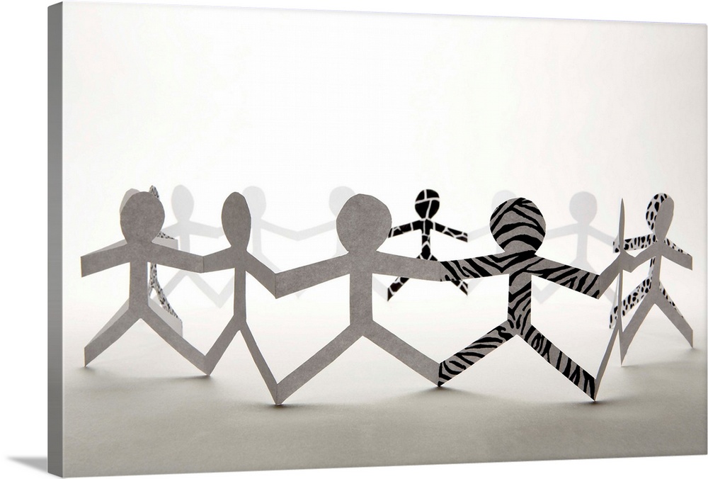 Circle of paper chain dolls
