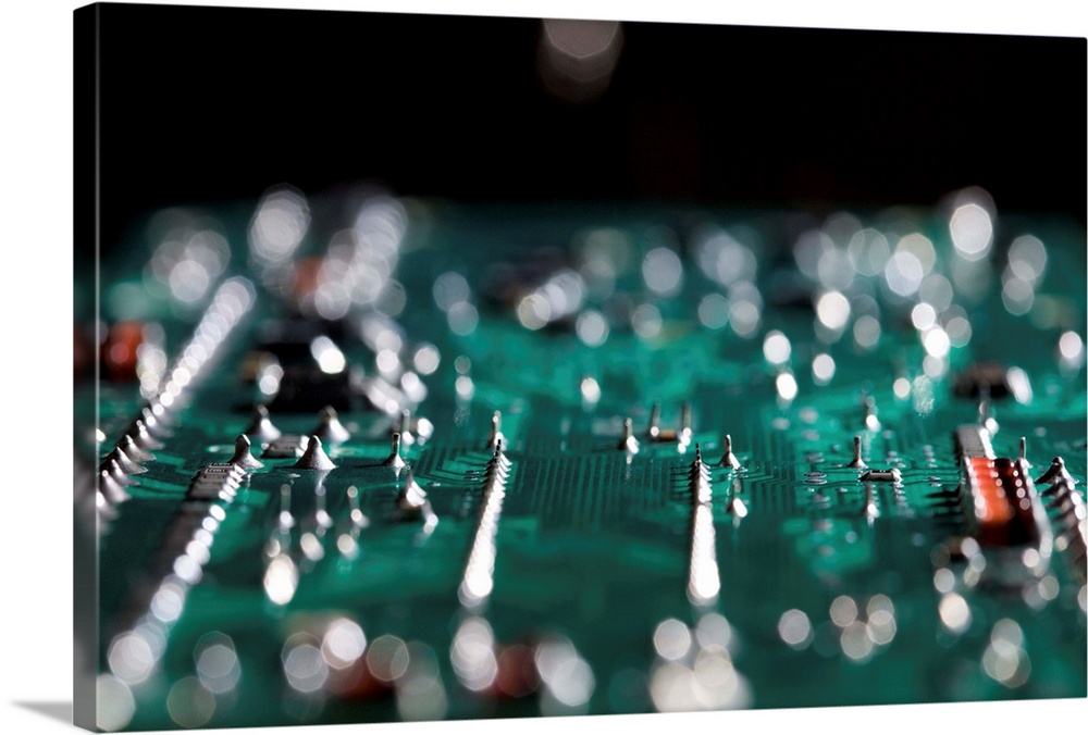 Close up of Circuit board with shallow depth of field