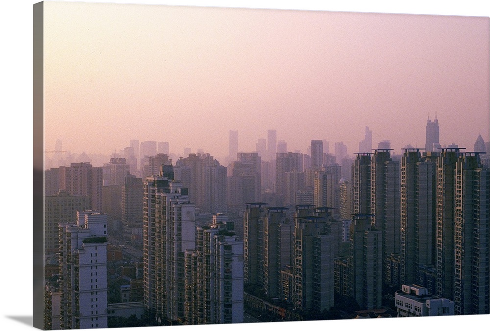 Cityscape in sunset, Shanghai China
