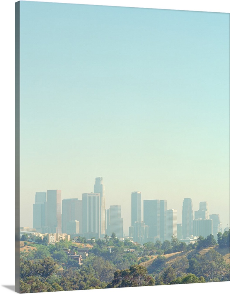 Cityscape of Los Angeles skyline from Elysian Park