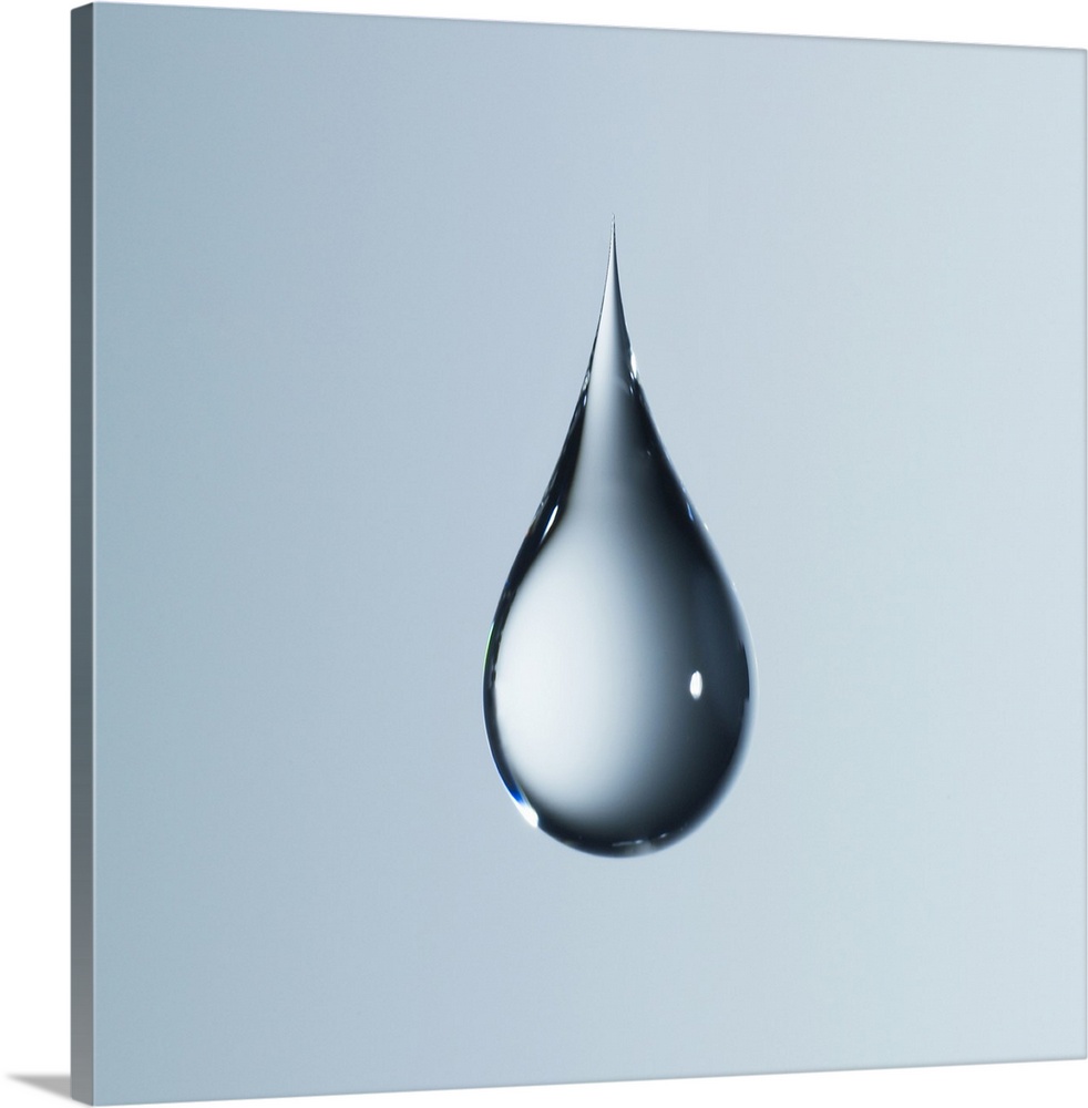 Clear light blue drop on light blue back
