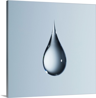 Clear light blue drop on light blue back