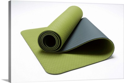 Close-up of a green exercise mat