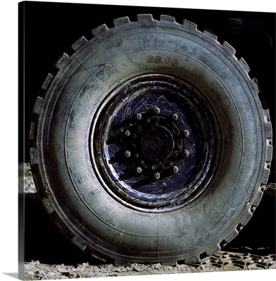 close-up of a truck tire