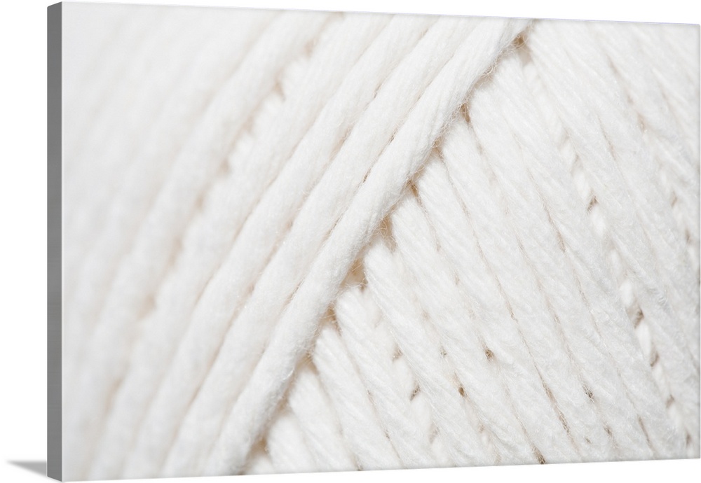 Close-up of ball of white yarn