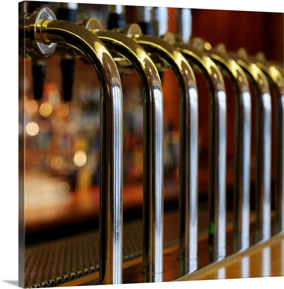 Close-up of bar taps