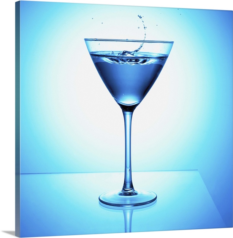 Close up of blue martini cocktail Wall Art, Canvas Prints, Framed Prints, Wall Peels Great Big
