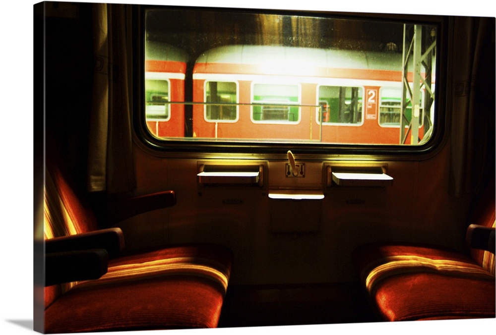 Close-up of empty seats in a train