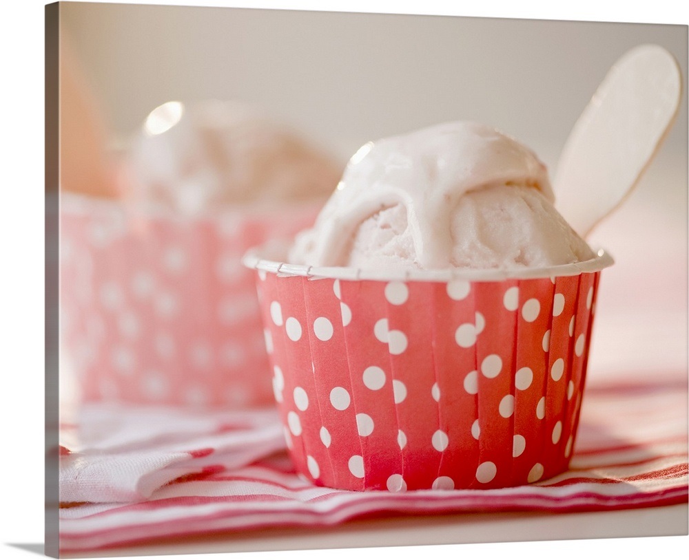 Close Up Of Ice Cream In Colorful Cups Wall Art Canvas Prints Fra