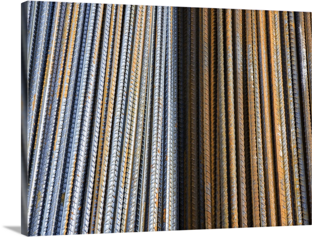 Close-up of iron rods, full frame