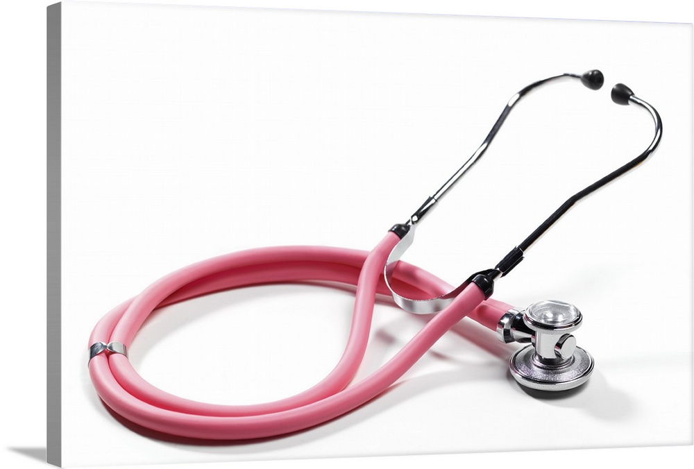 Close up of pink stethoscope