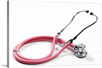 Close up of pink stethoscope