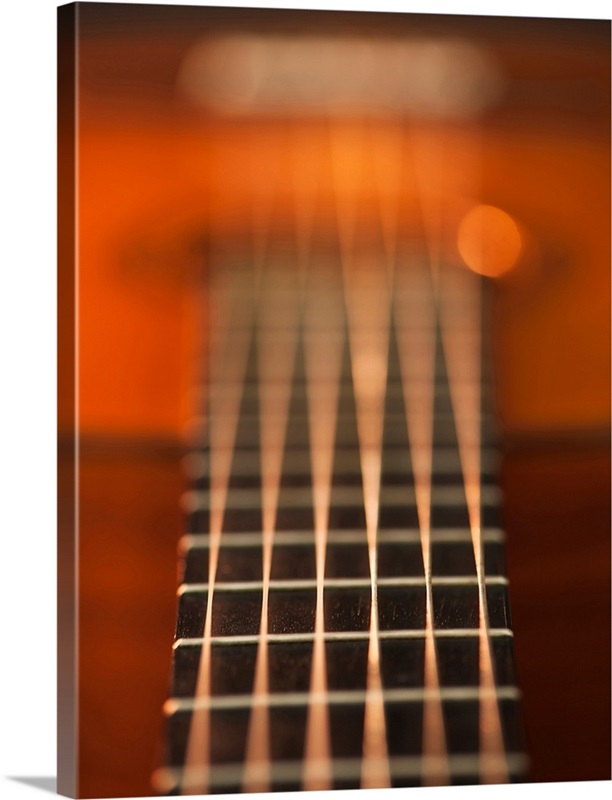 Close up of strings of acoustic guitar | Great Big Canvas