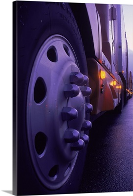 Close-up of truck wheels