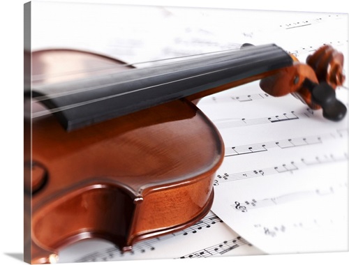 Close up of violin and sheet music | Great Big Canvas