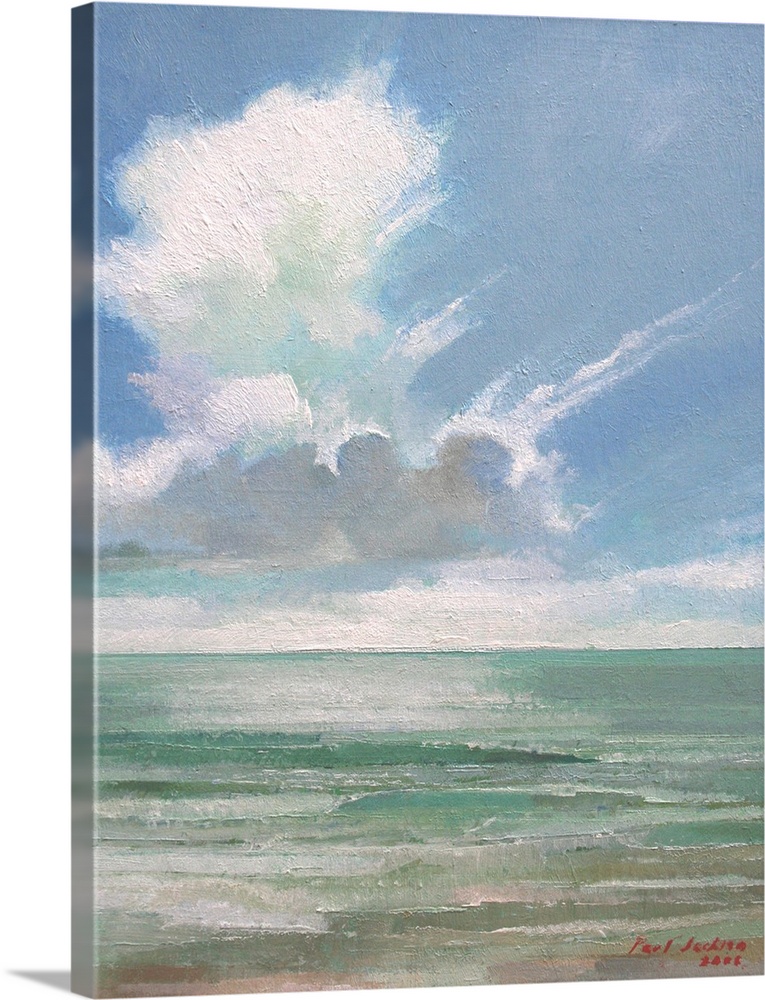 Original painting in oils. Seascape and clouds off the coast of North Devon United Kingdom