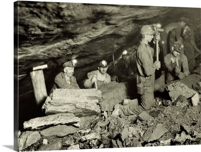Coal Miners Working One Thousand Feet Below Surface