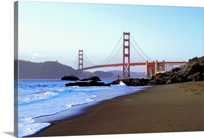 Coastline of California with Golden Gate Bridge