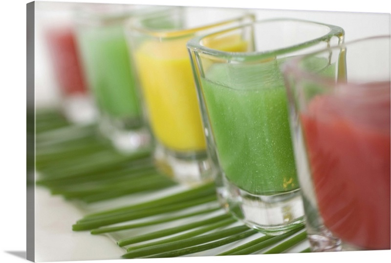 Cold soups in shot glasses Great Big Canvas