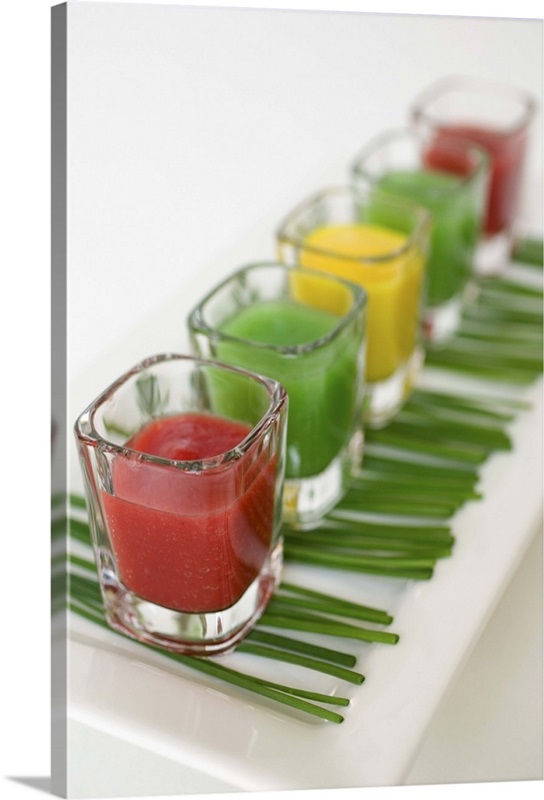 Cold soups in shot glasses Great Big Canvas