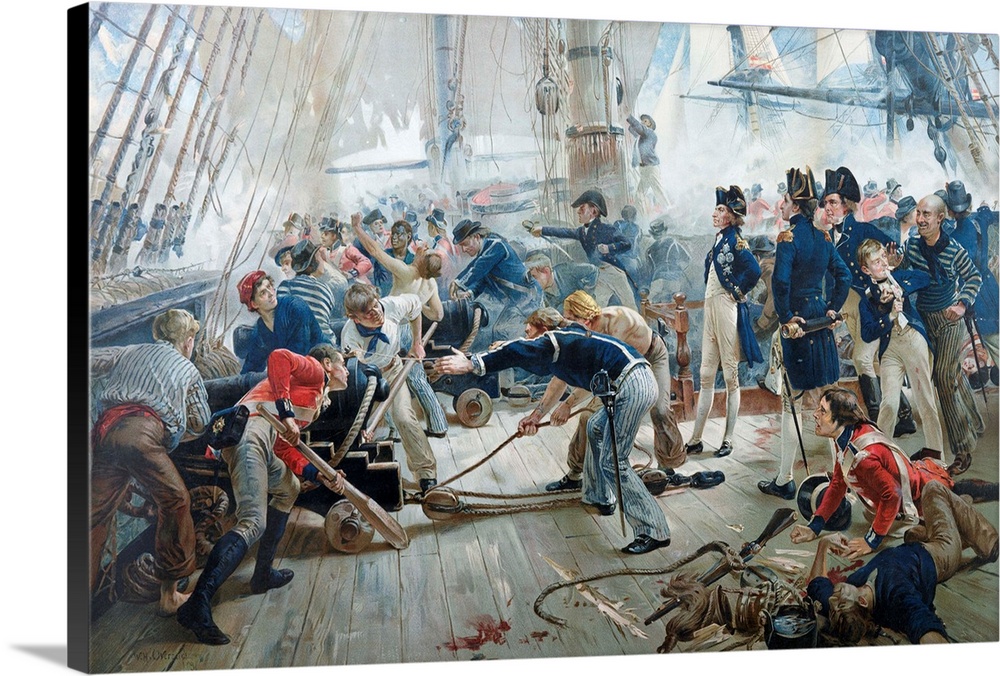 Color Lithograph After The Hero Of Trafalgar By William Heysham Overend