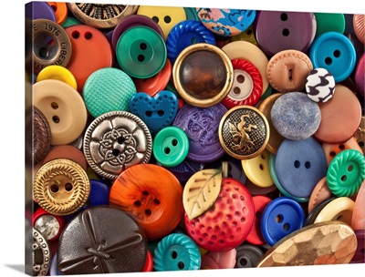 Colorful and random buttons.