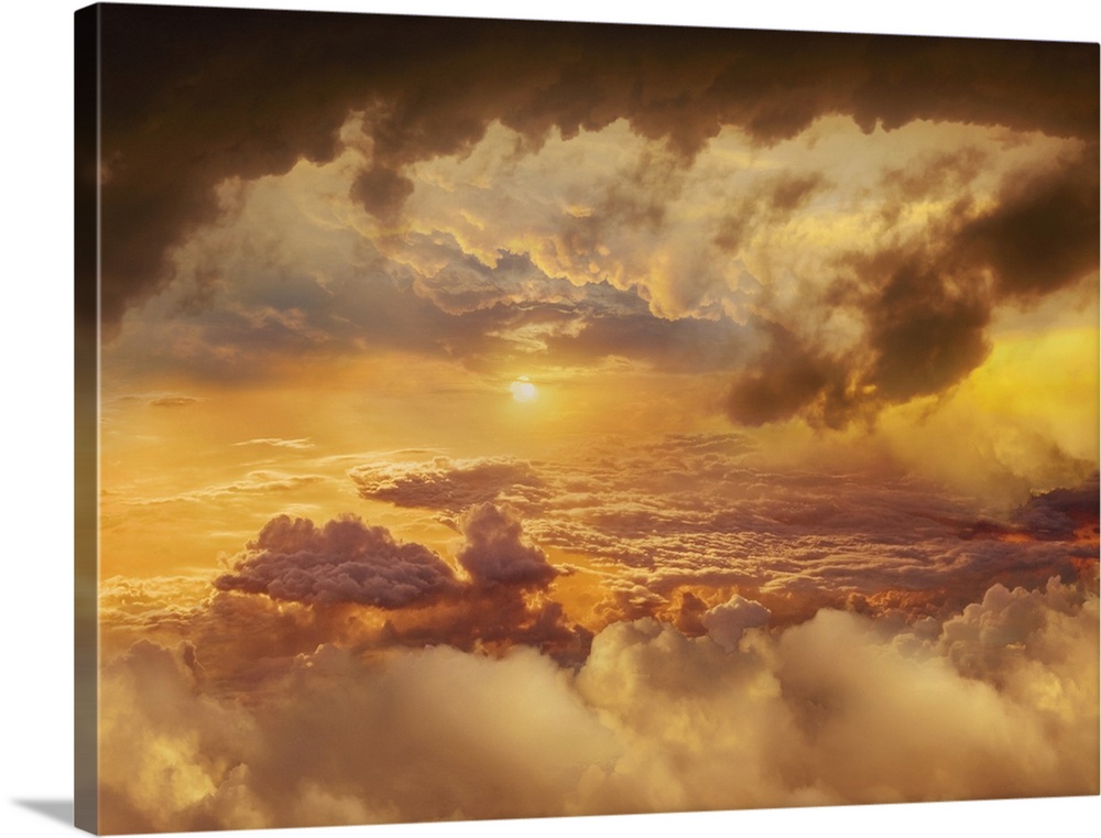 Colorful clouds in dramatic sky