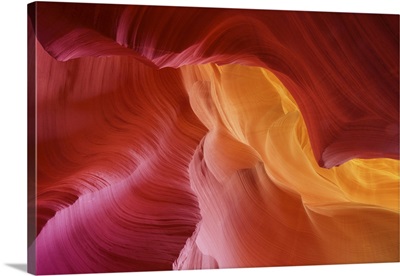 Colorful Hues Of Stone In Antelope Canyon