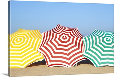 Colorful umbrellas on beach
