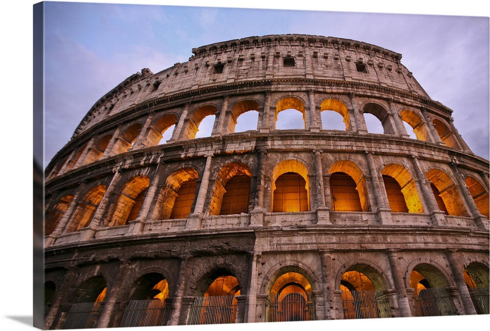 Colosseum, or Coliseum, originally Flavian Amphitheatre, is an elliptical amphitheatre in center of city of Rome, Italy, l...