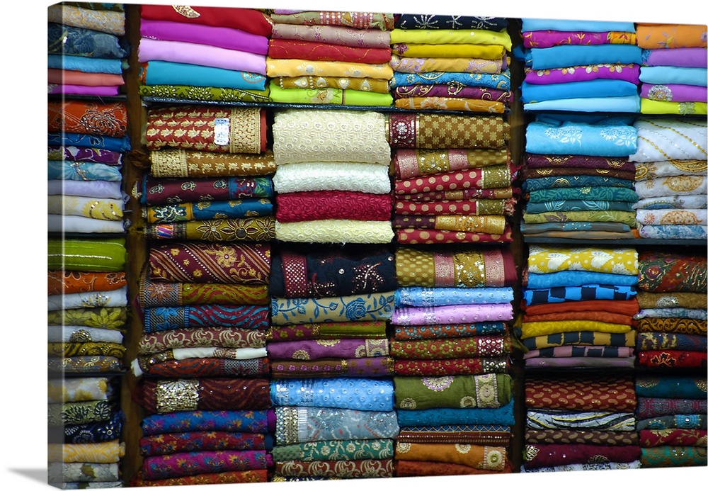 Scarfs on display in Commercial Street in Bangalore, India, September 2010.