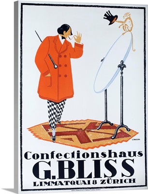 Confectionshaus G. Bliss Zurich, Swiss Clothing Advertising Poster