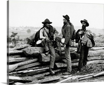 Confederate Prisoners Near Logs
