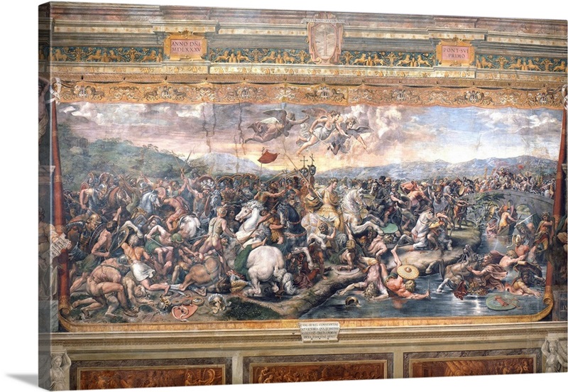 Constantine's Battle At The Milvian Bridge By Raphael | Great Big Canvas