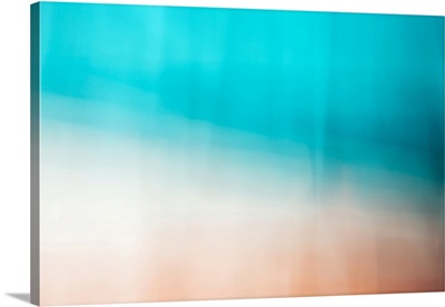 Contemporary Abstract In Turquoise Blue And Orange Shades