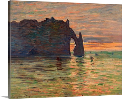 Coucher De Soleil A Etretat By Claude Monet