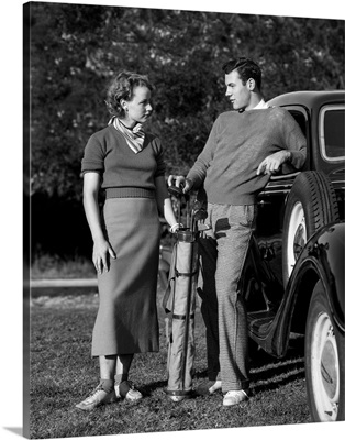 Couple Taking a Break from Golf, 1940s
